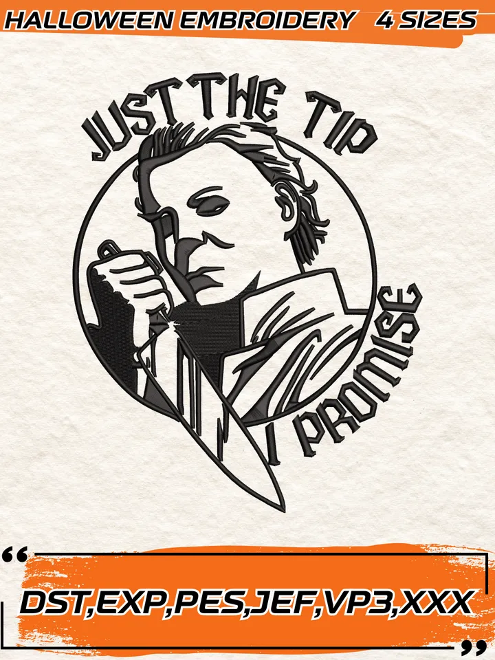 Just The Tip Embroidery Design, Halloween Embroidery Design, 4 Sizes, Digital Download