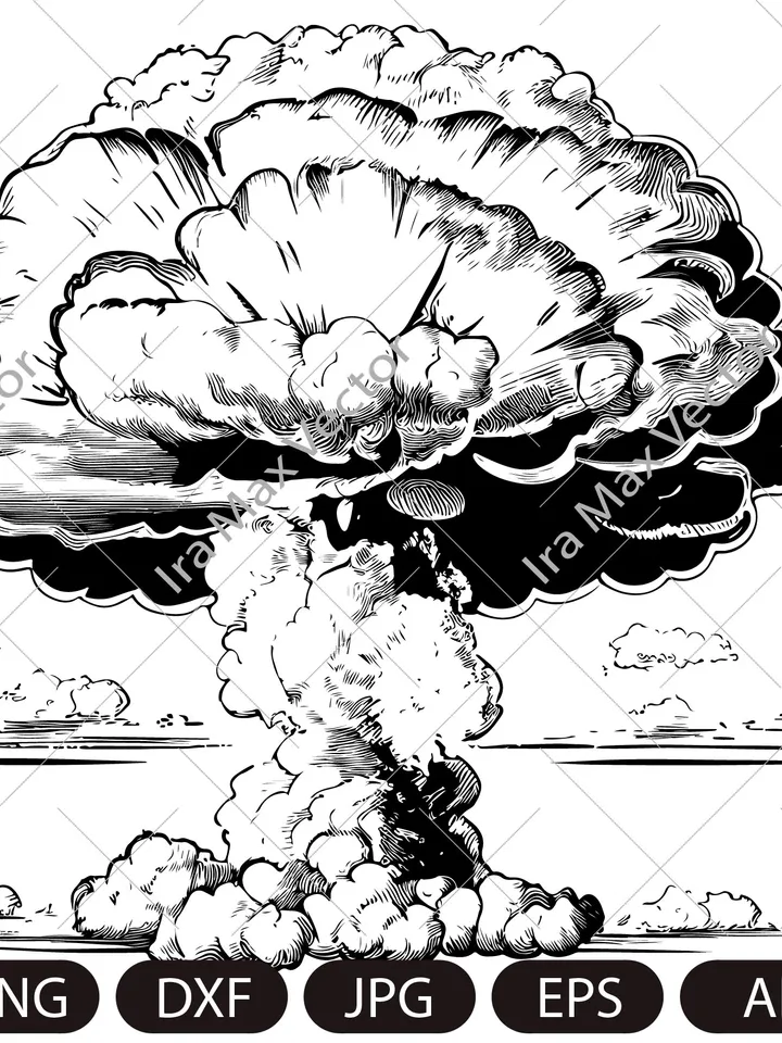 Nuclear Explosion SVG, Mushroom Cloud Svg, Nuclear Explosion Svg, Nuclear Explosion Clipart
