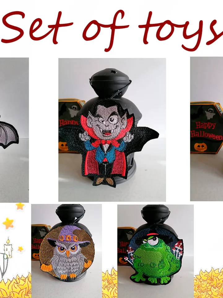 Machine Embroidery Design Set of toys Helloween 5 things (design and master class)