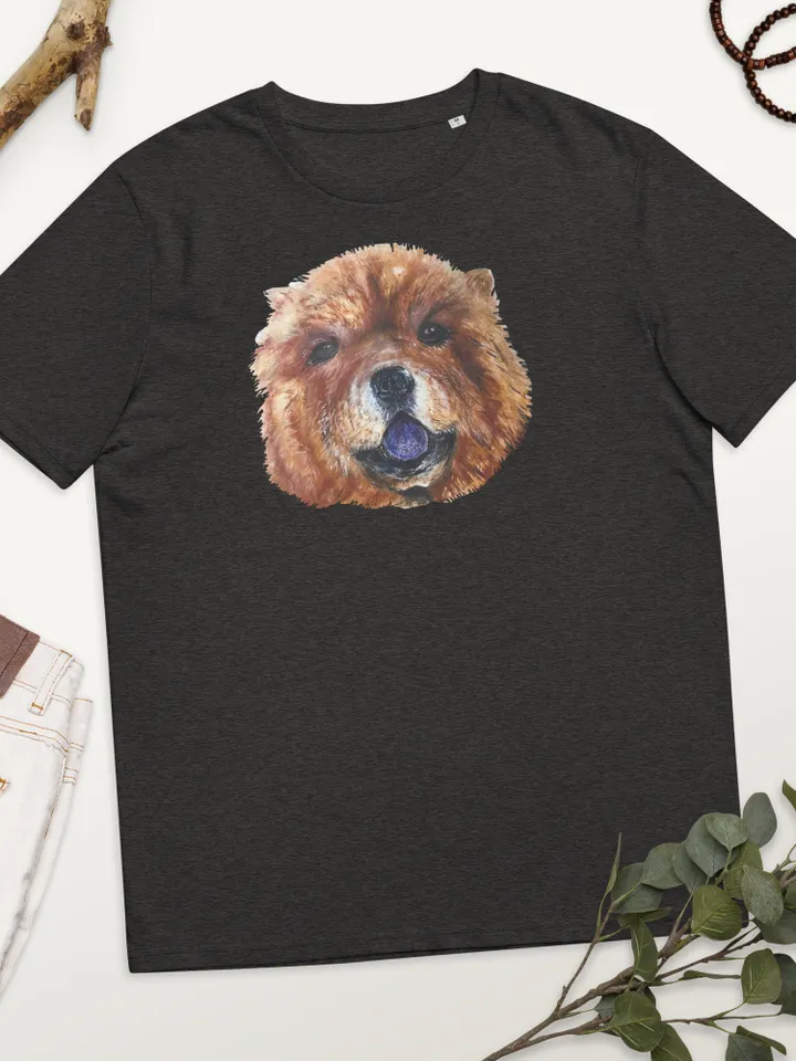 Chow chow Unisex organic cotton t-shirt made with my original watercolour painting,funny animals shirts, dogs lovers designer wearable gifts