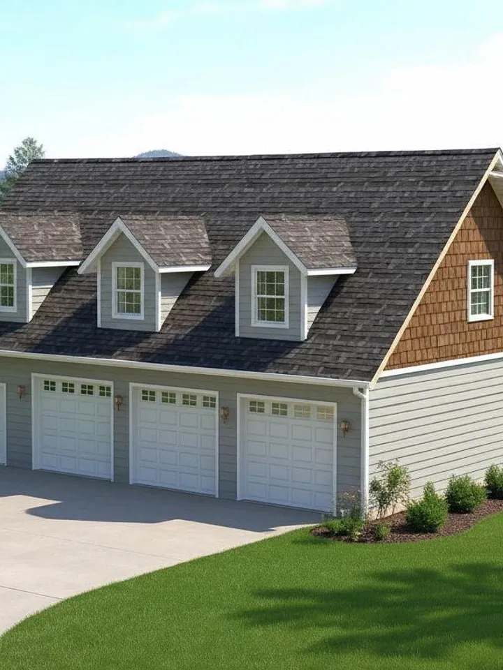 3-Car Garage Plan with Attic Apartment: 28'x48' Detached Building Plans (Digital Download)