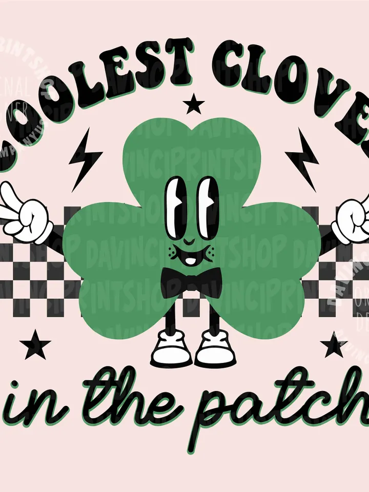Coolest Clover To Pinch SVG, Boy St Patrick Day SVG, Shamrock Svg, irish boy svg, Retro Clover Svg, Boy Sublimation, Saint Patricks Shirt