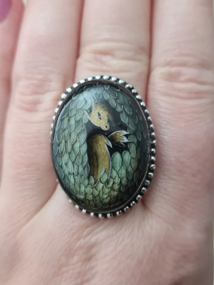 Dragon ring Labrodarite ring