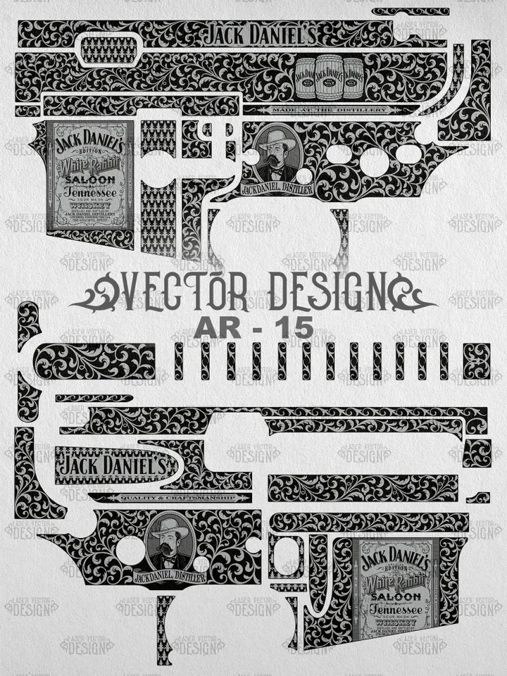 VECTOR DESIGN AR-15 Jack daniels scrollwork