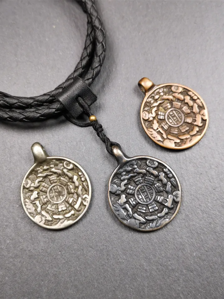 Gandhanra Handmade Tibetan Buddhist Calendar Badge,Melong,SIPAHO Amulet,1.0 inch