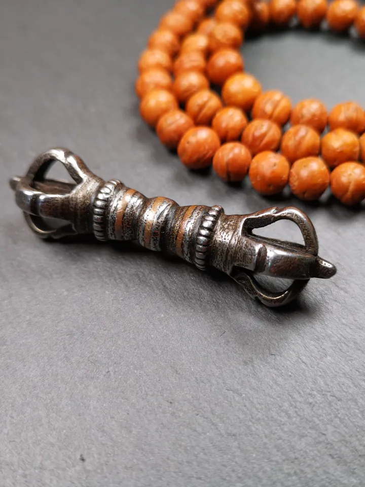 Vintage Tibetan Ritual Implement by Gandhanra - Five-Pronged Vajra Dorje of Vajrayana Buddhism - Made of Cold Iron