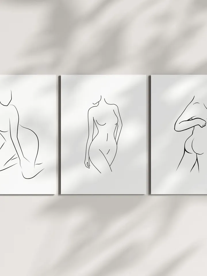 Neutral Female Body Line Art, Printable Naked Woman Sketch, Female Body Line Art, Woman Line Drawing, Abstract Line Art, Valentines Day