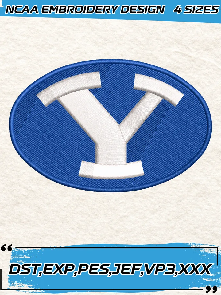 BYU Cougars Logos Embroidery Design,NCAA Logo Embroidery Design,Machine Embroidery Design File,4 Sizes, Digital Download