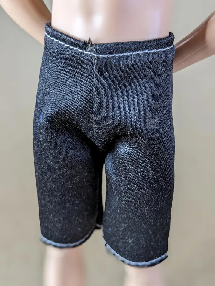 Black shorts for 12 inch fashion male dolls