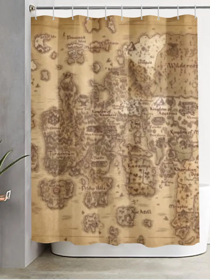 OSRS map of Gielinor Shower Curtain