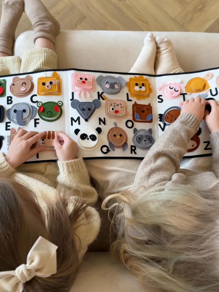 felt quiet busy book toddler 1,2 year old, abc felt activity alphabet book, felt animals abc toys, autism toys 12-24-36 months, kinderkrama