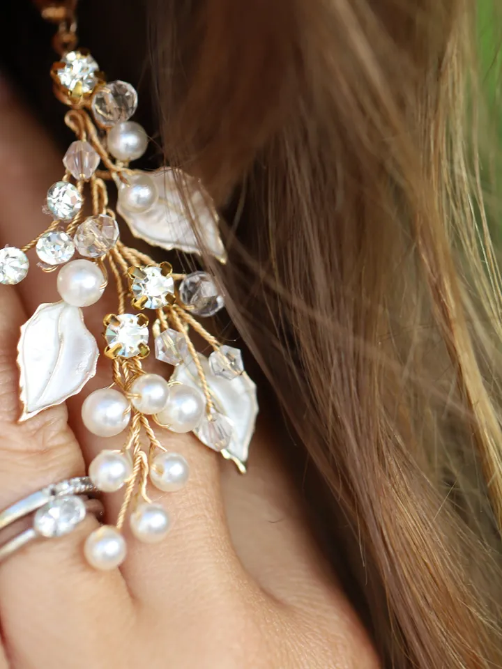 Boho Bridal Earrings Boho Wedding Earrings Vintage Long Bridal Earrings Gold Wedding Earrings Bohemian Bridal Jewellery Earrings for bride