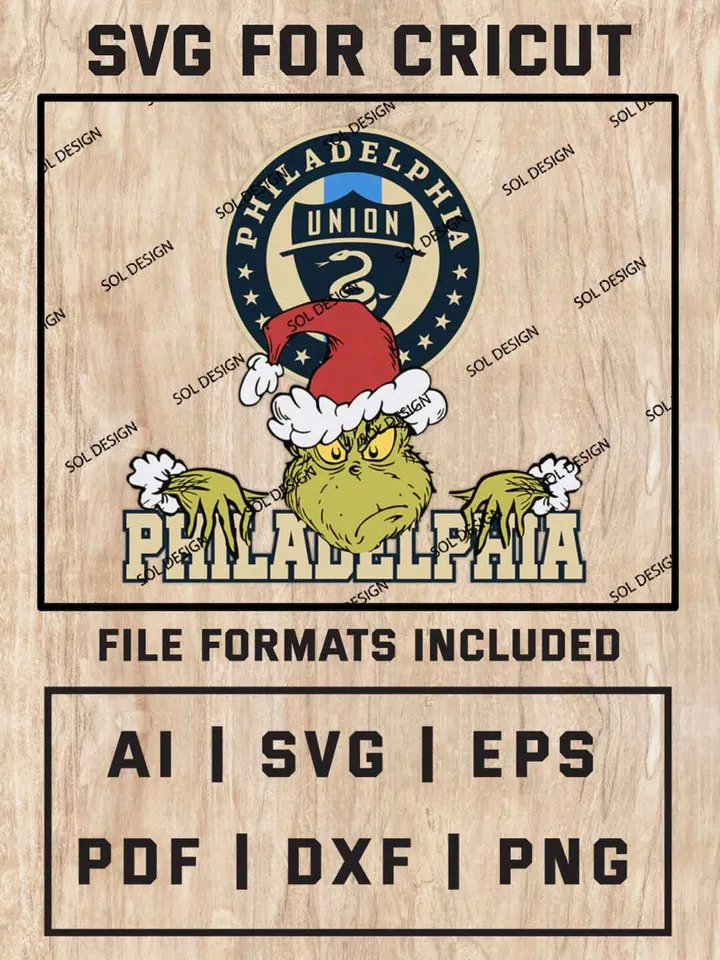 Grinch Philadelphia Union SVG, MLS SVG Design, MLS Philadelphia Union Logo SVG, MLS Philadelphia Cricut, Christmas Svg, Grinch svg, Digital Download
