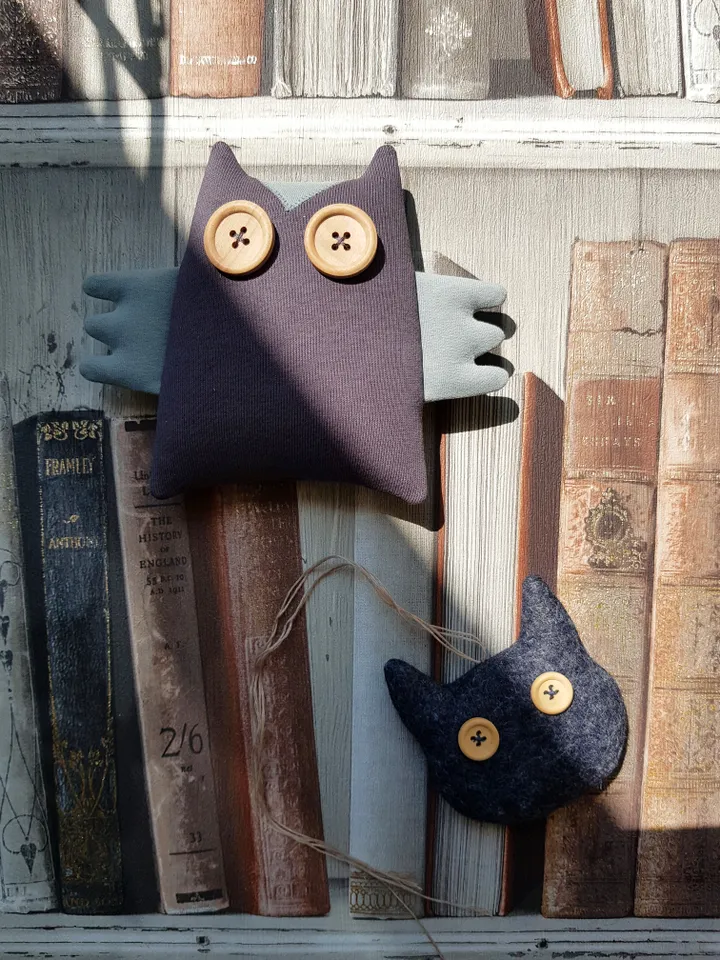 Owl sewing pattern PDF digital tutorial in English, rag doll sewing diy
