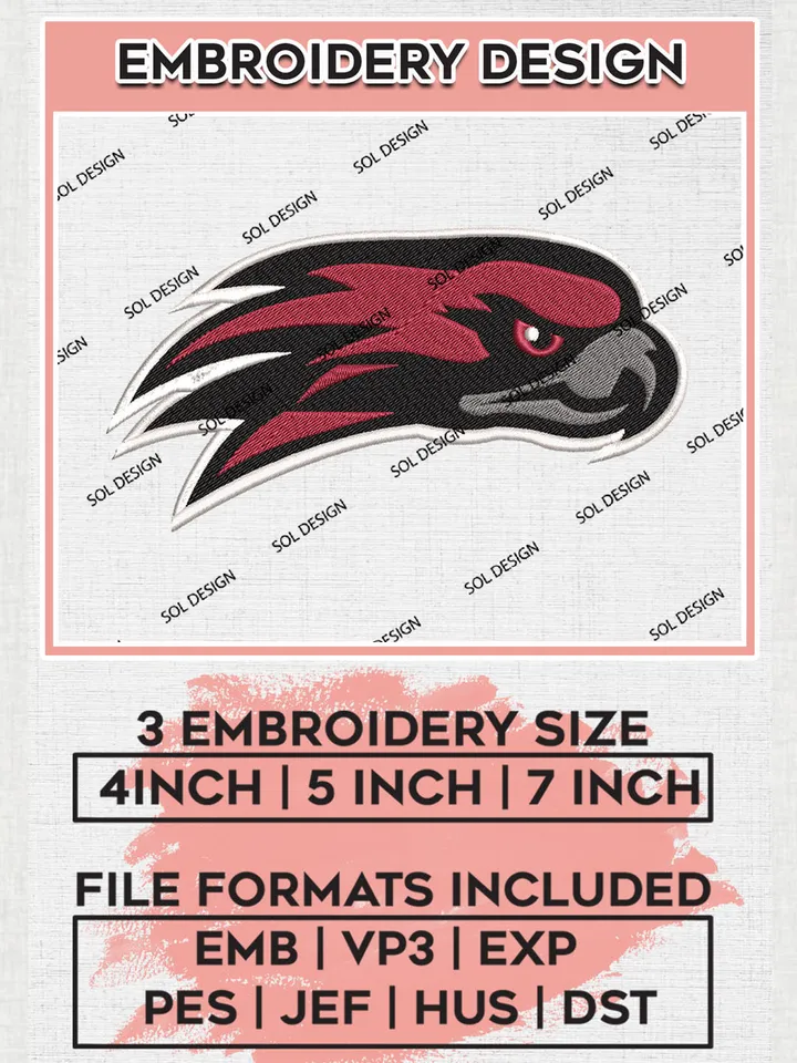 Saint Josephs Hawks Mascot Embroidery Designs, NCAA Logo Embroidery Files, NCAA Saint Josephs Hawks Logo, NCAA Embroidery Designs, Machine Embroidery Designs, Digital Download