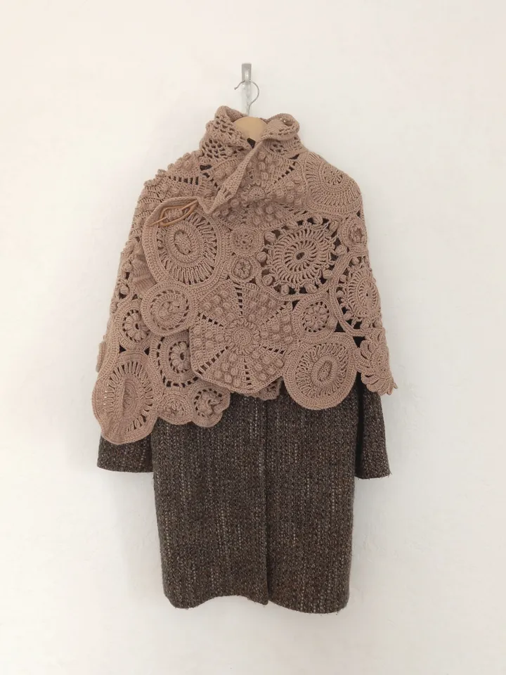 Shawl in Boho style with a clasp Unusual Gift accessory