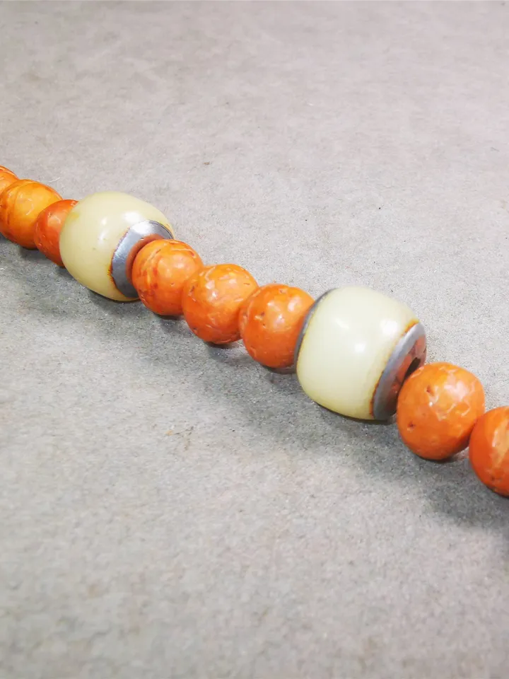 Gandhanra Yak Bone Carved Tibetan Mala Spacer Beads,Marker Beads for Prayer Beads Necklace Accessories,0.43&quot; × 0.4&quot;