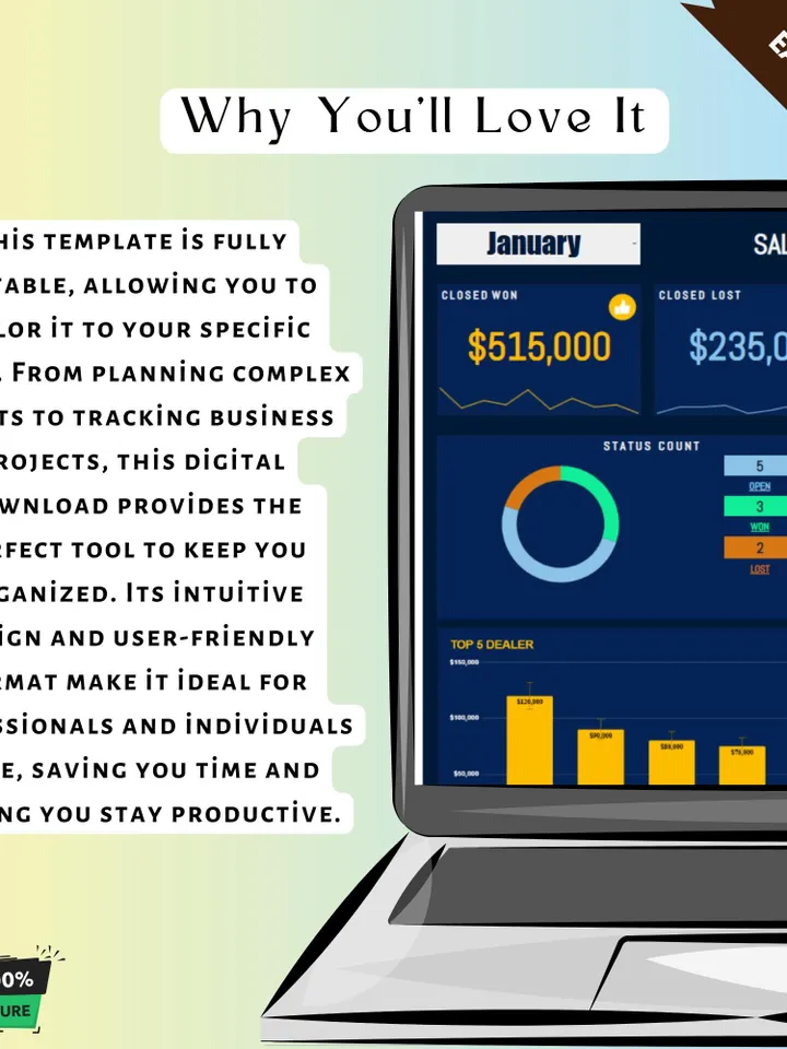 Sales Pipeline Management Dashboard Template | Google Sheets CRM | Lead Tracking & Sales Forecast | Sales Funnel Tracker Business Analytics