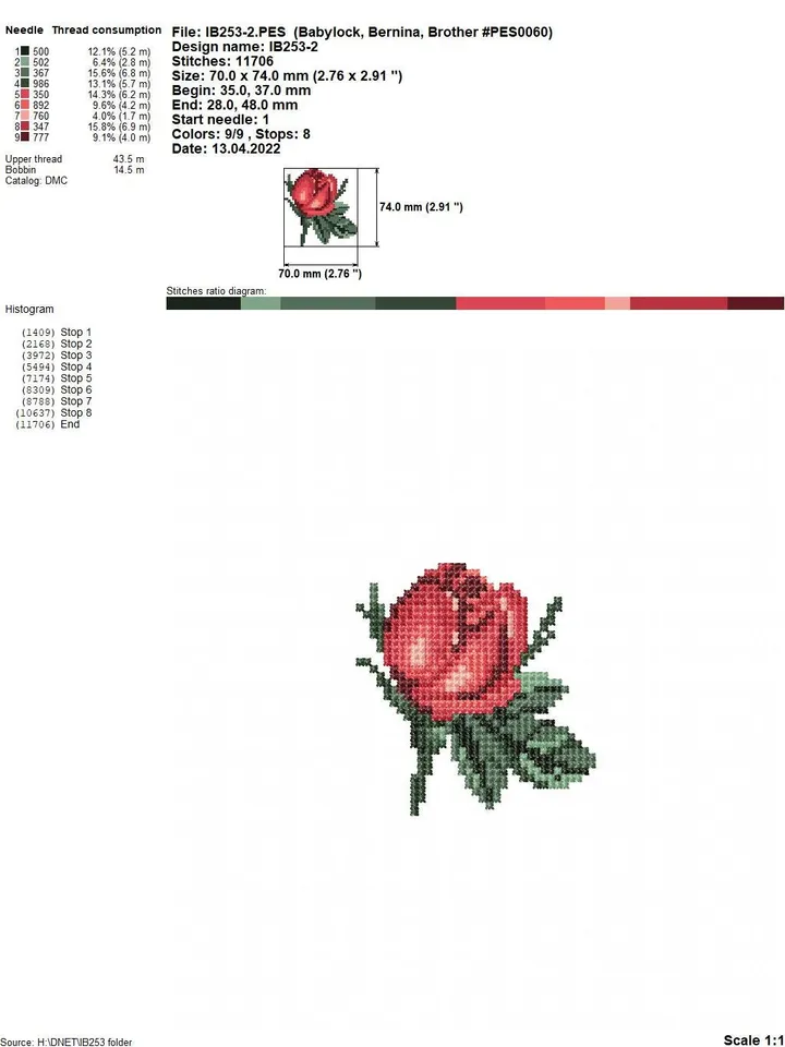 Roses cross-stitch set patterns machine embroidery designs digital embroidery pattern clothing décor embroidery motif flower embroidery