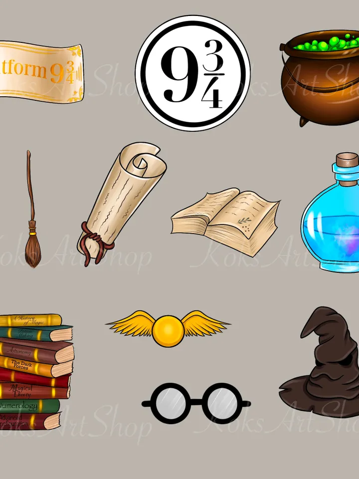 Волшебный клипарт, PNG, Магия, Книги, Волшебные наклейки, Наклейки для блокнота, Волшебный клипарт