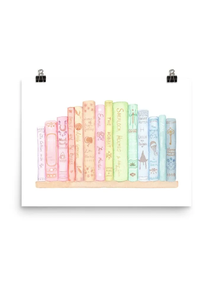 Classic Books Library Watercolor Painting, Story Book Art, Books Watercolor, Book Lover Art, Vintage Book Print, Book Painting, Book Gift