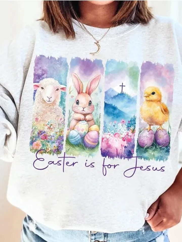Easter is for Jesus PNG, Retro Easter Png, Matthew 28:6 Christian Easter png, Easter Jesus png, Bible Verse Png, Easter Brushstroke, Bunny
