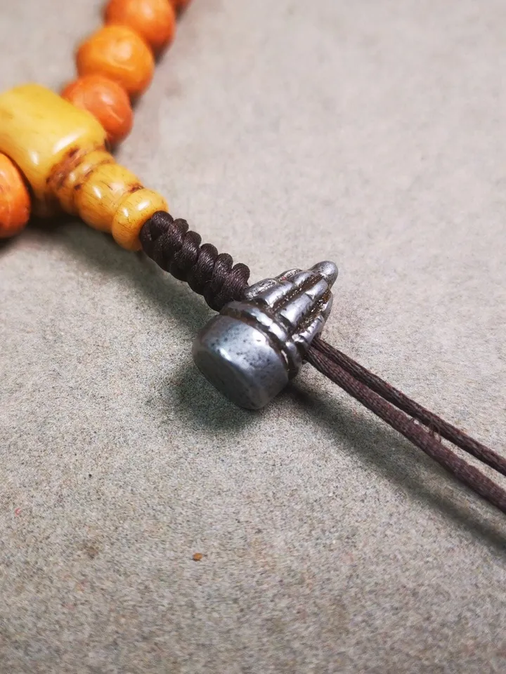 Gandhanra Handmade Tibetan Amulet,Stupa Pagoda Pendant Bead,Spacer Bead for Mala,Bag Hanging,Prayer Bead Accessories,0.6" × 0.3"