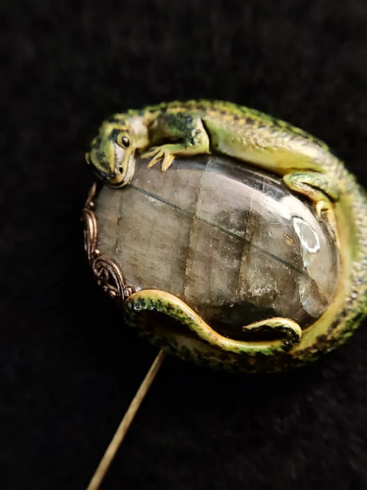 Gecko brooch,Reptile jewelry,Lizard brooch