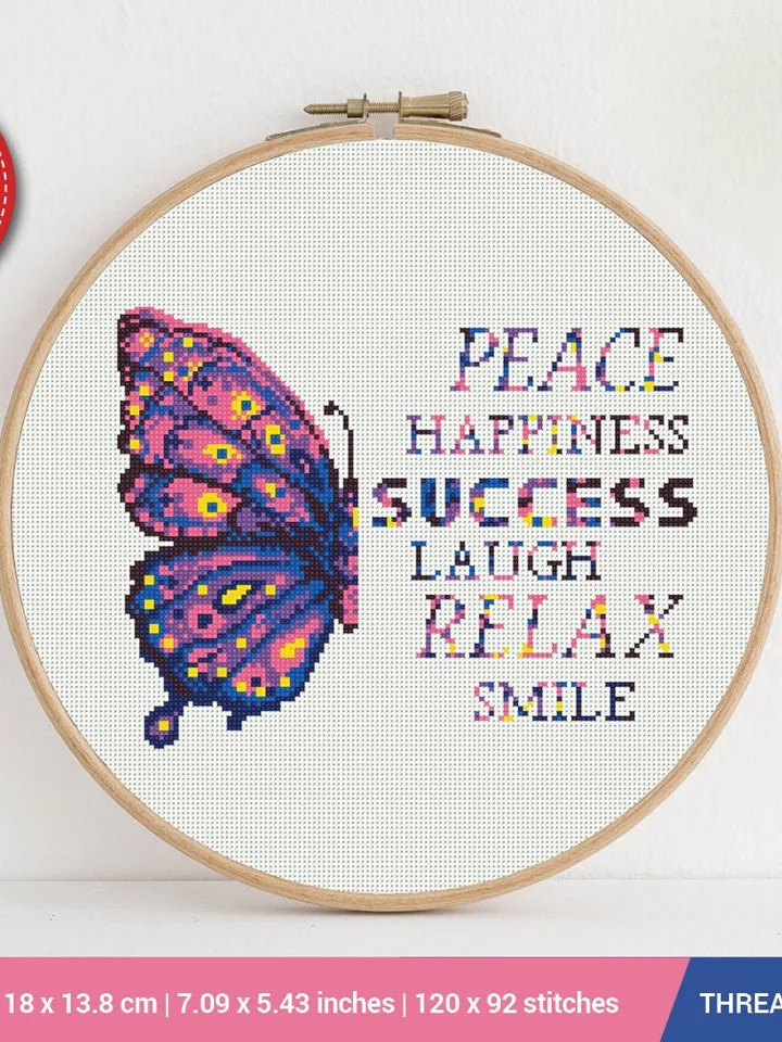 Butterfly Cross stitch pattern | Embroidery Pattern | Instant Download | Embroidery Designs