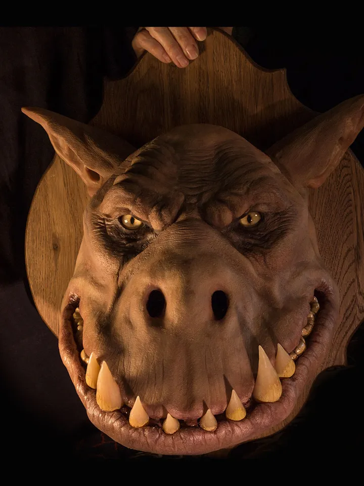 Wall sculpture monster Orc Head Horror sculpture Restaurant decor Trophy wall Decor sculpture