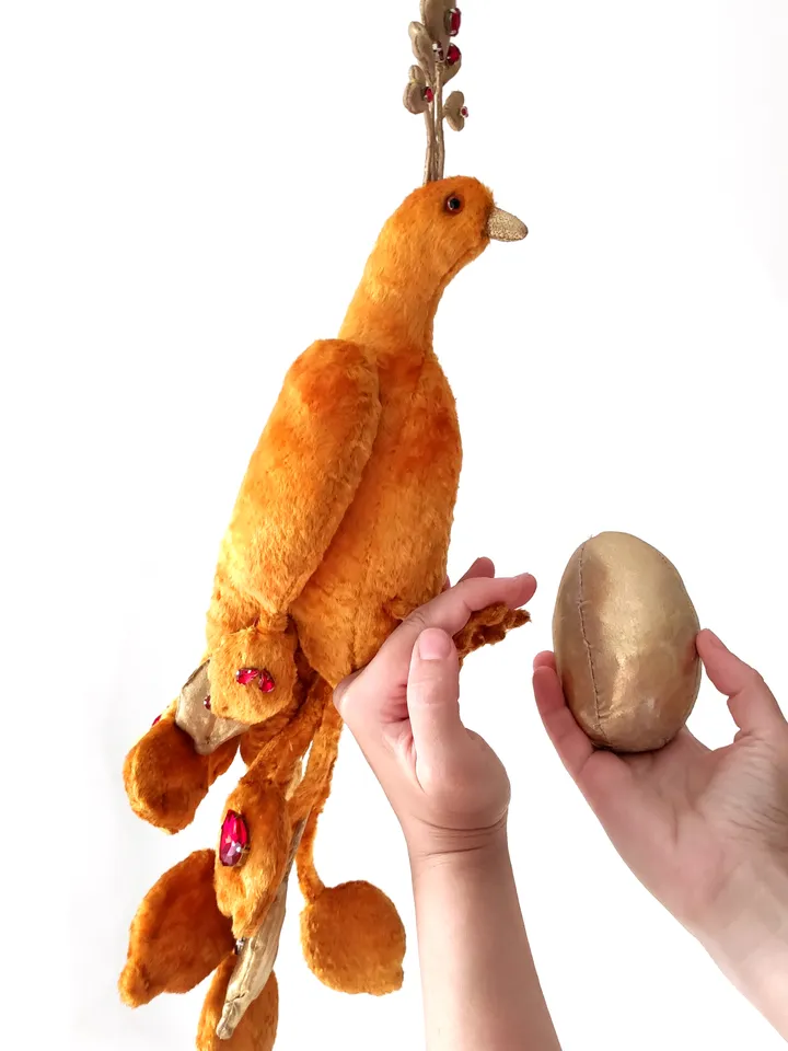PDF Sewing Pattern 20" Firebird Gold Egg DIY Russian Fairy Bird Folk Tales/ Phoenix Bird Toy sewing pattern instructions