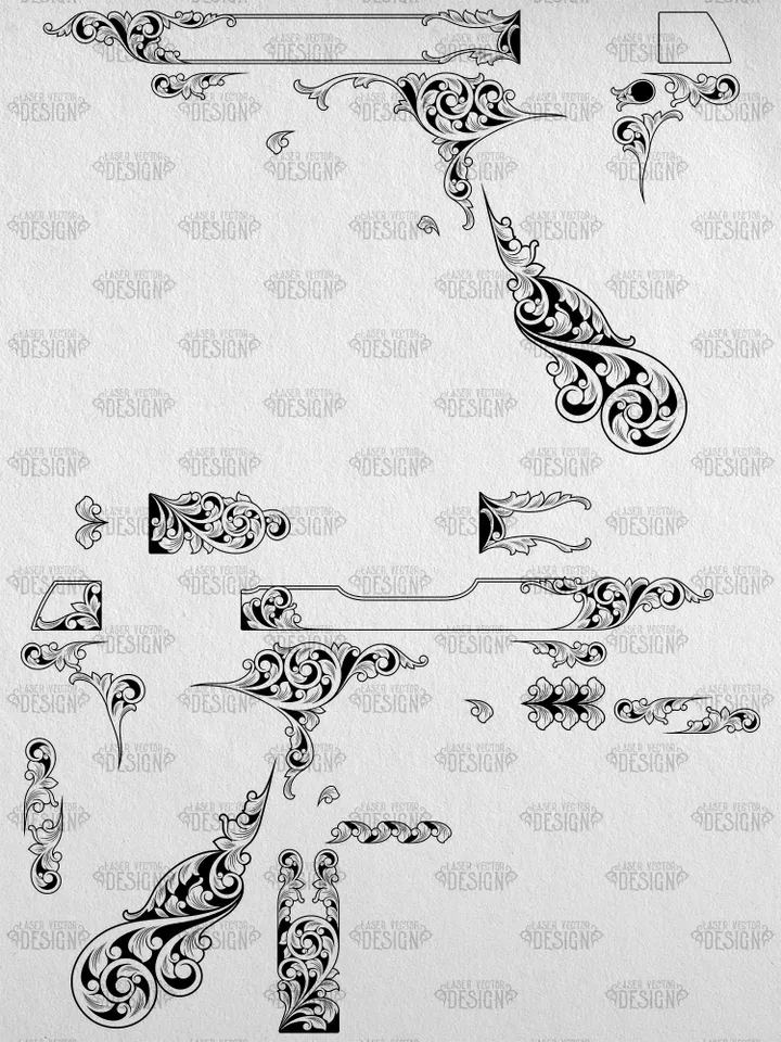 VECTOR DESIGN Colt 1903 32 ACP Classic scroll