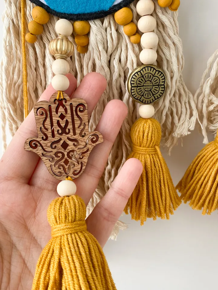 Boho rainbow wall hanging, Modern macrame decor, Mustard colors, Boho home decor, Unique birthday gift