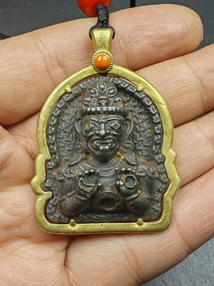 Drashi Lhamo Amulet,Gandhanra Vintage Tibetan Buddhist Pendant,Zashi Lhamo,Buddhist Protective Charm,Spiritual Gift,52×36mm