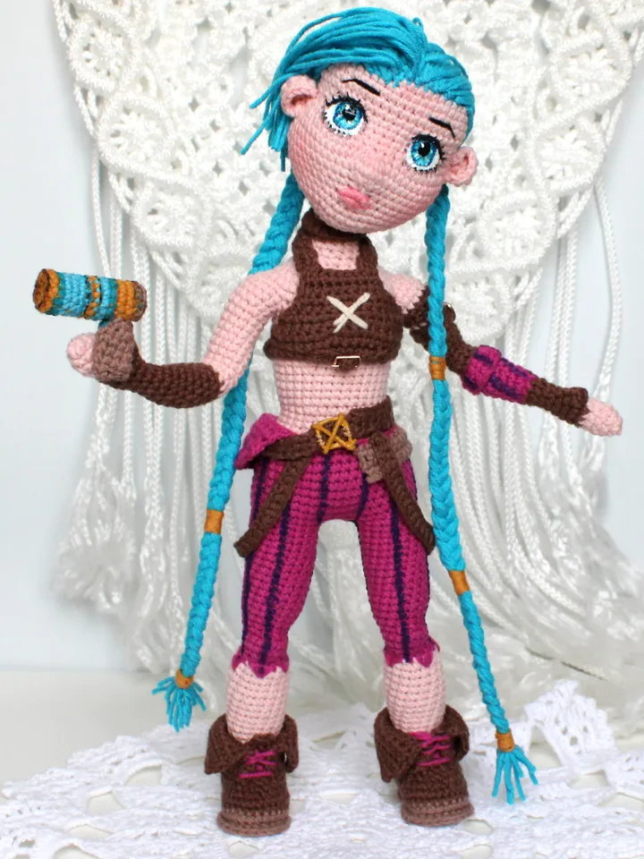 Doll crochet pattern PDF in English Amigurumi doll Jinx Crochet tutorial