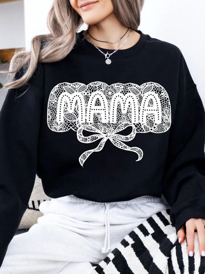 Lace Mama Coquette Png, Mama Png, Floral Mama Chinoiserie Png, Mama Varsity Png, Mothers Day Png, Gift for Mom, Lace Coquette Bow Png