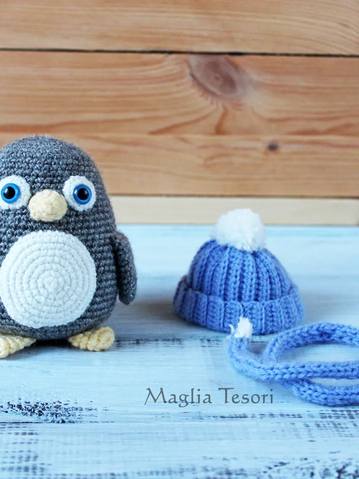 Crochet penguin toy amigurumi animals, Crochet bird amigurumi doll, Stuffed bird amigurumi crochet animals