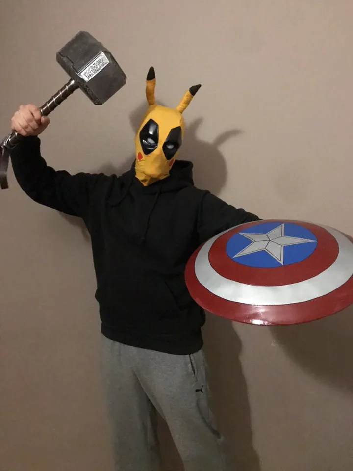 Deadpool Pikachu mask / Pikapool pokemon cosplay
