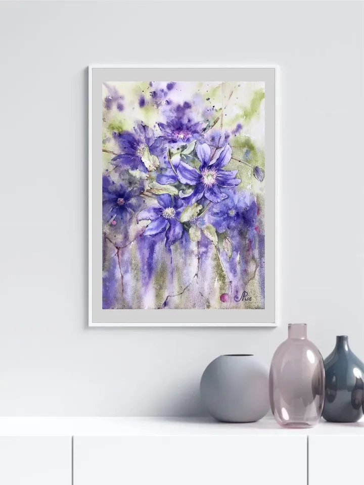 Flowers Original Painting Blooming Painting Watercolor Floral Painting