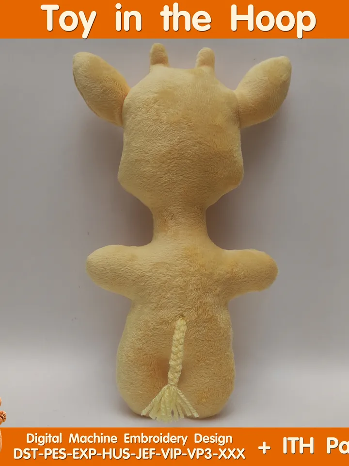 ITH Giraffe toy soft stuffed in the Hoop Digital Design for Machine Embroidery