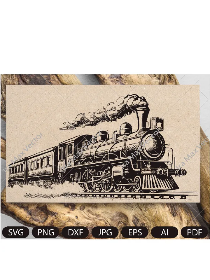 Steam locomotive vintage / Steam locomotive retro SVG/ Vintage transport/ Old train/ Train retro SVG PNG/ Retro train svg
