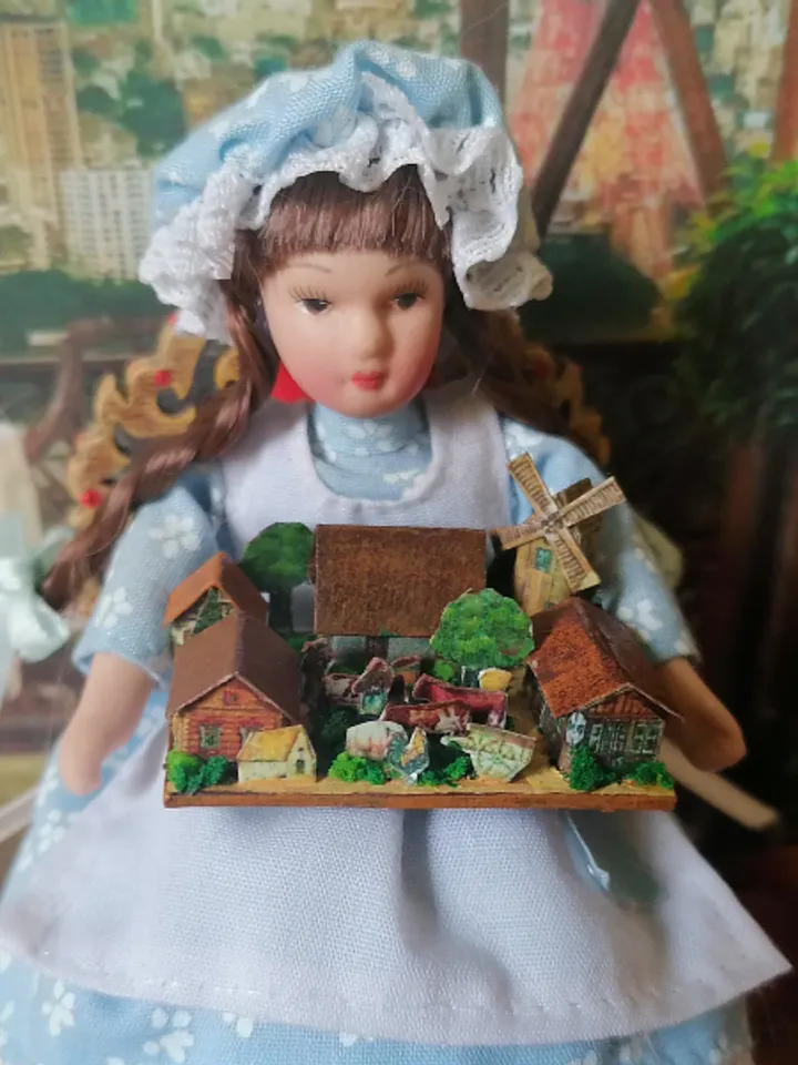 Dollhouse miniature. Small village.1:12 scale.