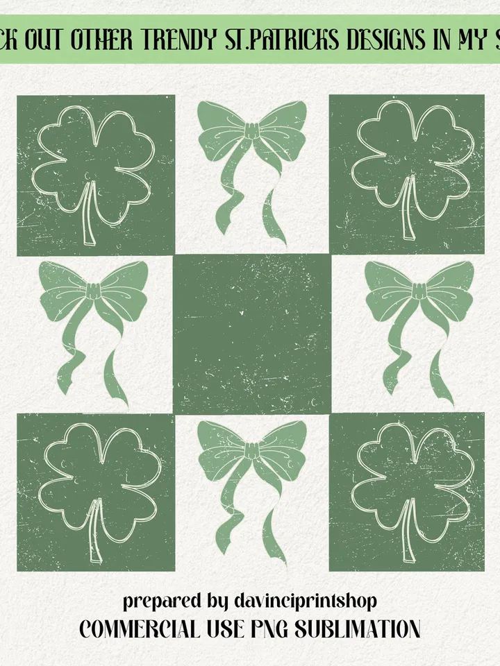 Retro Checkered St Patrick's Day PNG, Lucky Shamrock PNG, Retro St Patrick's Day PNG, St Patricks Coquette Png, Lucky Png, Irish Png, Clover