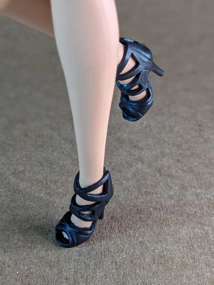 Black high heels sandals for 1/6 scale female dolls