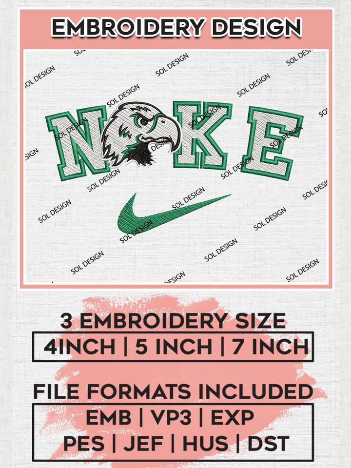 Nike Eastern Michigan Eagles Machine Embroidery Design, NCAA Eastern Michigan Eagles Embroidery Design Design files, NCAA Embroidery Designs, NCAA Machine Embroidery Designs, Digital Download
