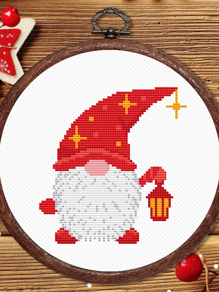 Christmas Gnome Cross Stitch Pattern, Merry Christmas Cross Stitch Pattern, Christmas Decoration, Christmas Pattern #hld024