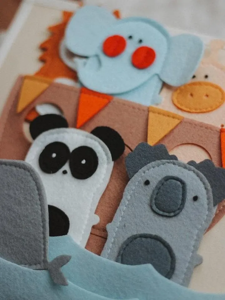 Quiet book baby Sloth, felt activity book for toddlers, Montessori busy book, soft sensory book, baptism baby gift, interactive soft book