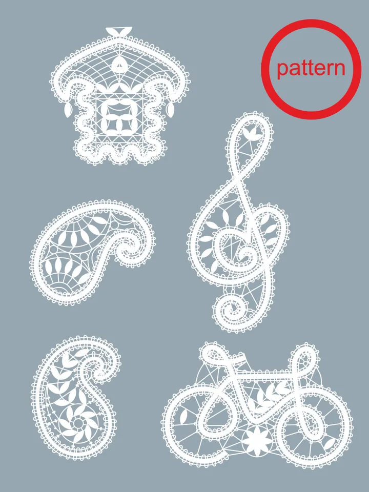 Bobbin lace Print Bike Printable PDF pattern
