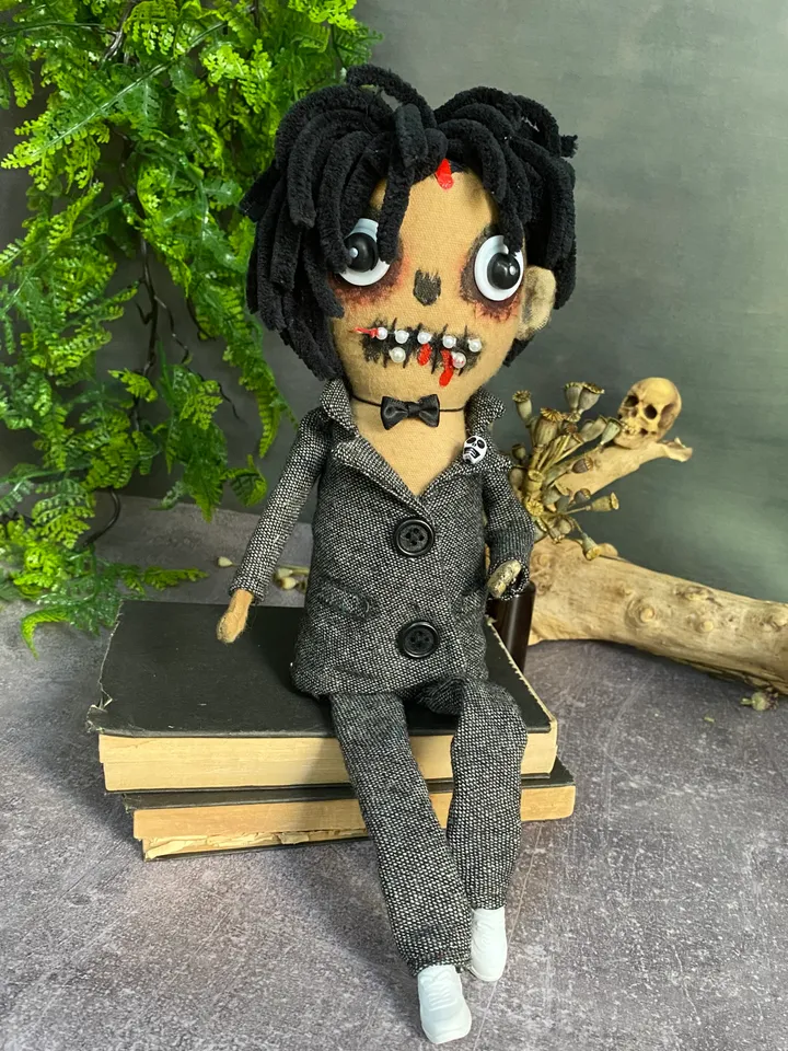 handmade halloween doll . boy doll . creepy cute doll