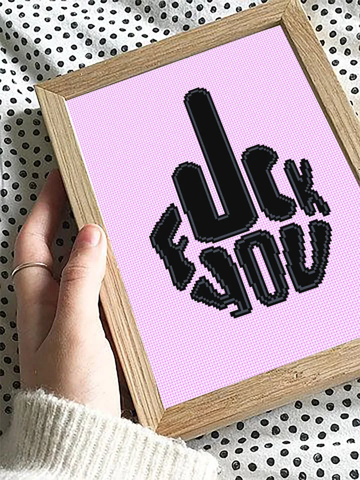 Fuck you cross stitch pattern PDF download Rude cross stitch chart, Fuck pattern digital PDF, Embroidery for adult #Q10